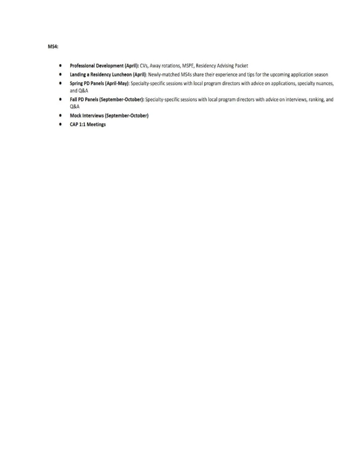 ms4 timeline events